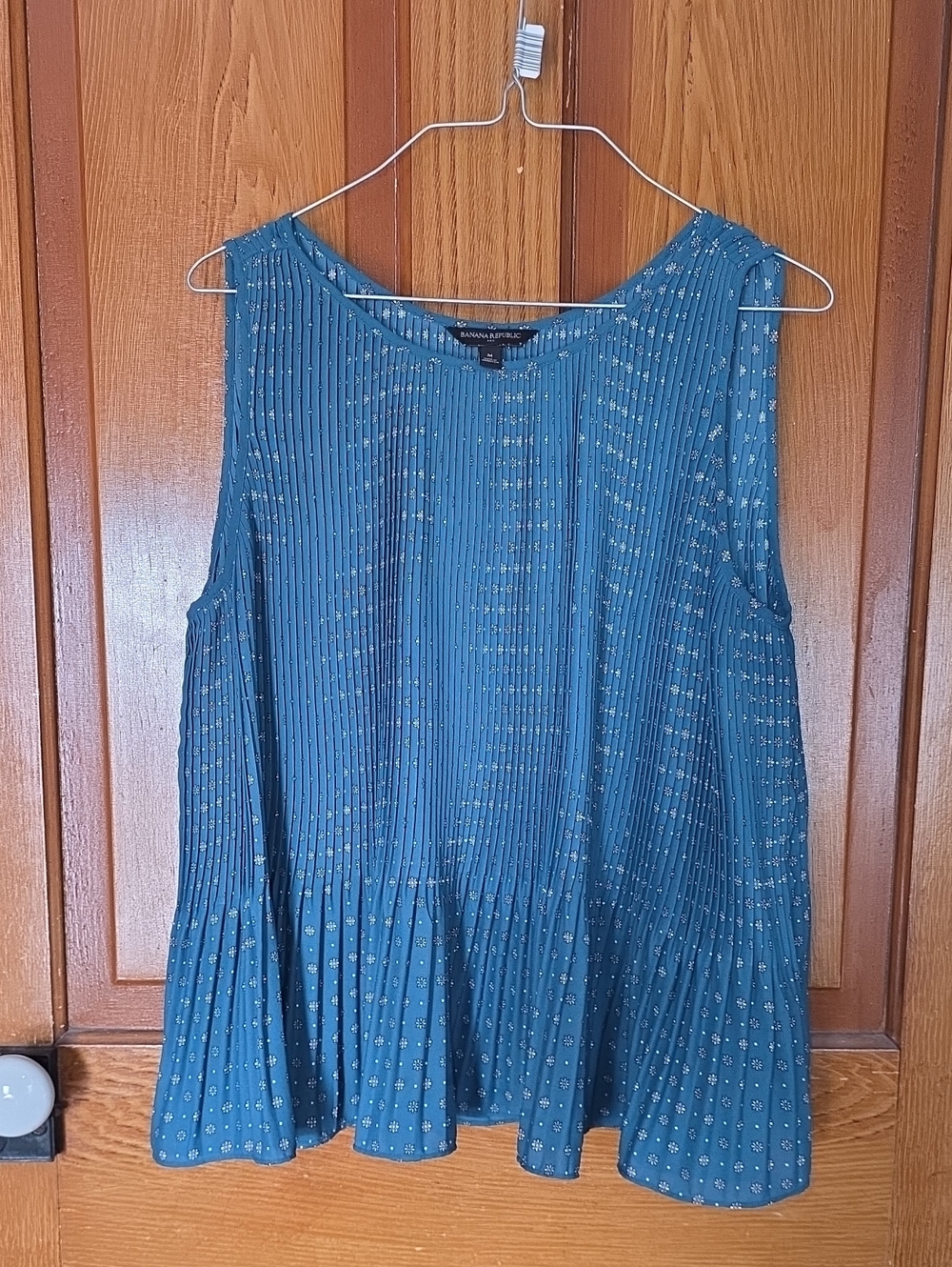Banana Republic Teal Sleeveless Pleated Peplum Tank